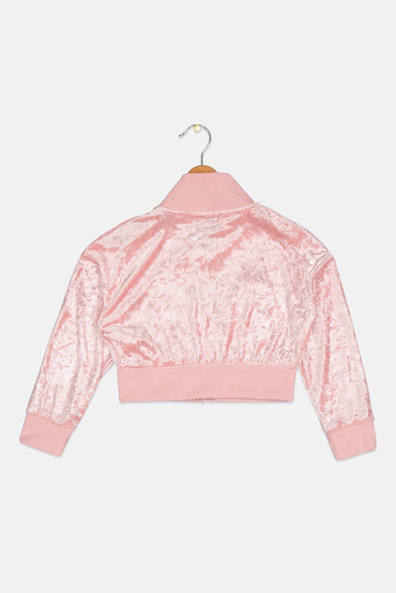 Nike Kids Girl Sportswear Fit Long Sleeve Outdoor Sweatshirt, Pink - Image 2